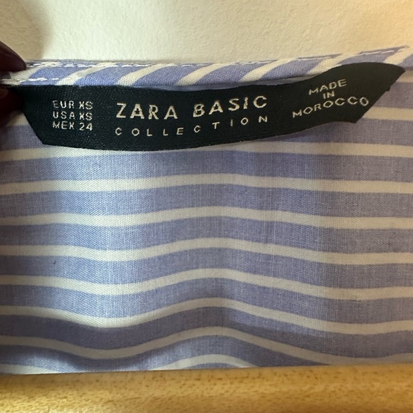 Zara Blue and White Wrap Around Top - Picture 5 of 6